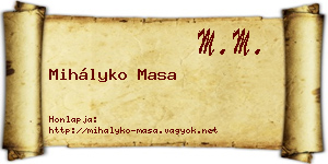 Mihályko Masa névjegykártya